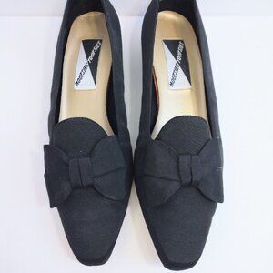 Mootsies Tootsies Elegant Black Bow Flats Classic Pointed Toe Slip On Loafers 10